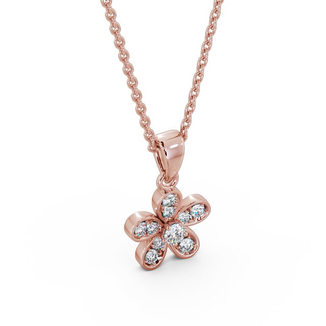 Madison Rose Gold Floral Design Lab Diamond Pendant