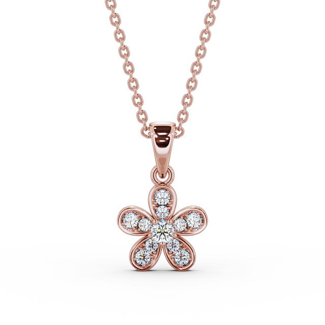 Madison Rose Gold Floral Design Lab Diamond Pendant