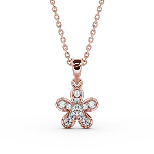 Madison Rose Gold Floral Design Lab Diamond Pendant