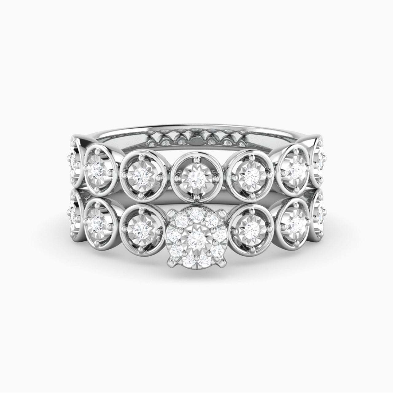 Maya White Gold Lab Diamond Twin Engagement Ring