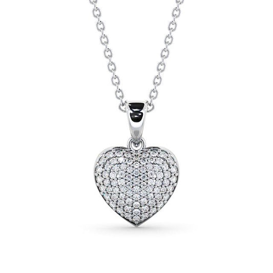 Natalie White Gold Heart Lab Diamond Pendant