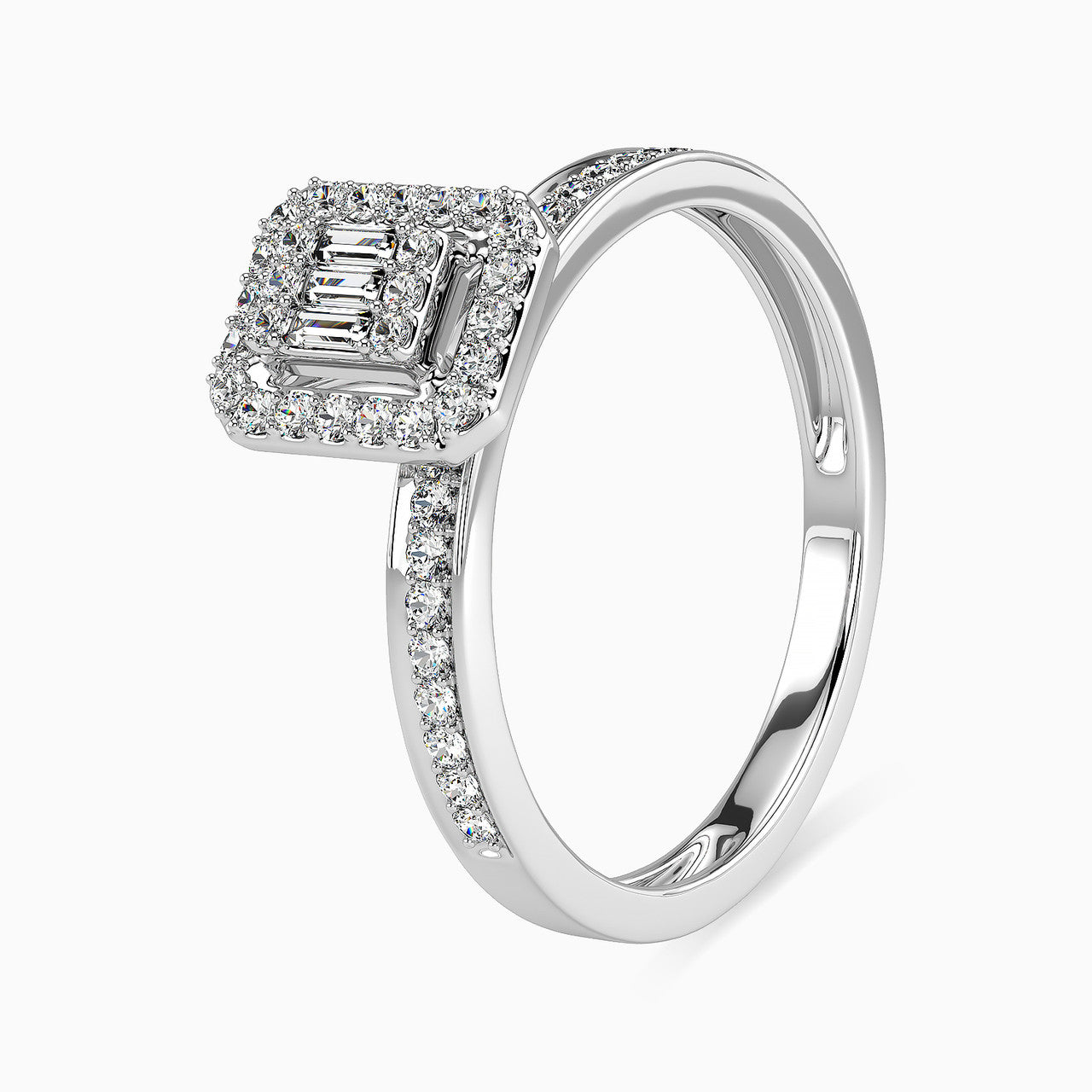 Nora White Gold Lab Diamond Twin Engagement Ring