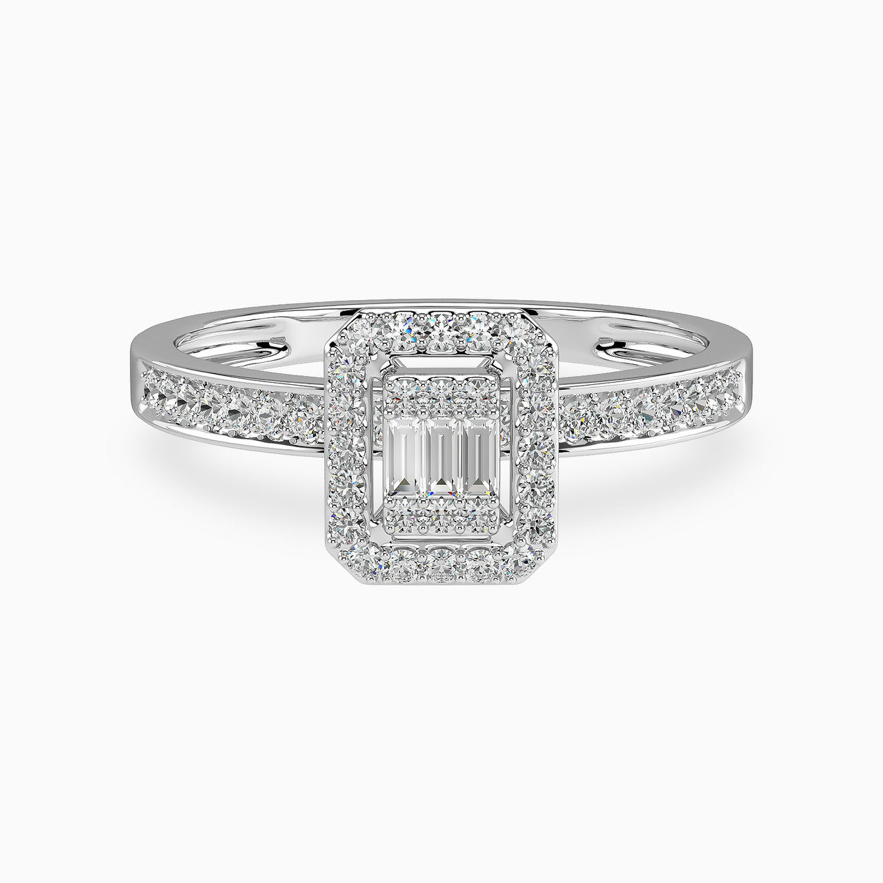 Nora White Gold Lab Diamond Twin Engagement Ring