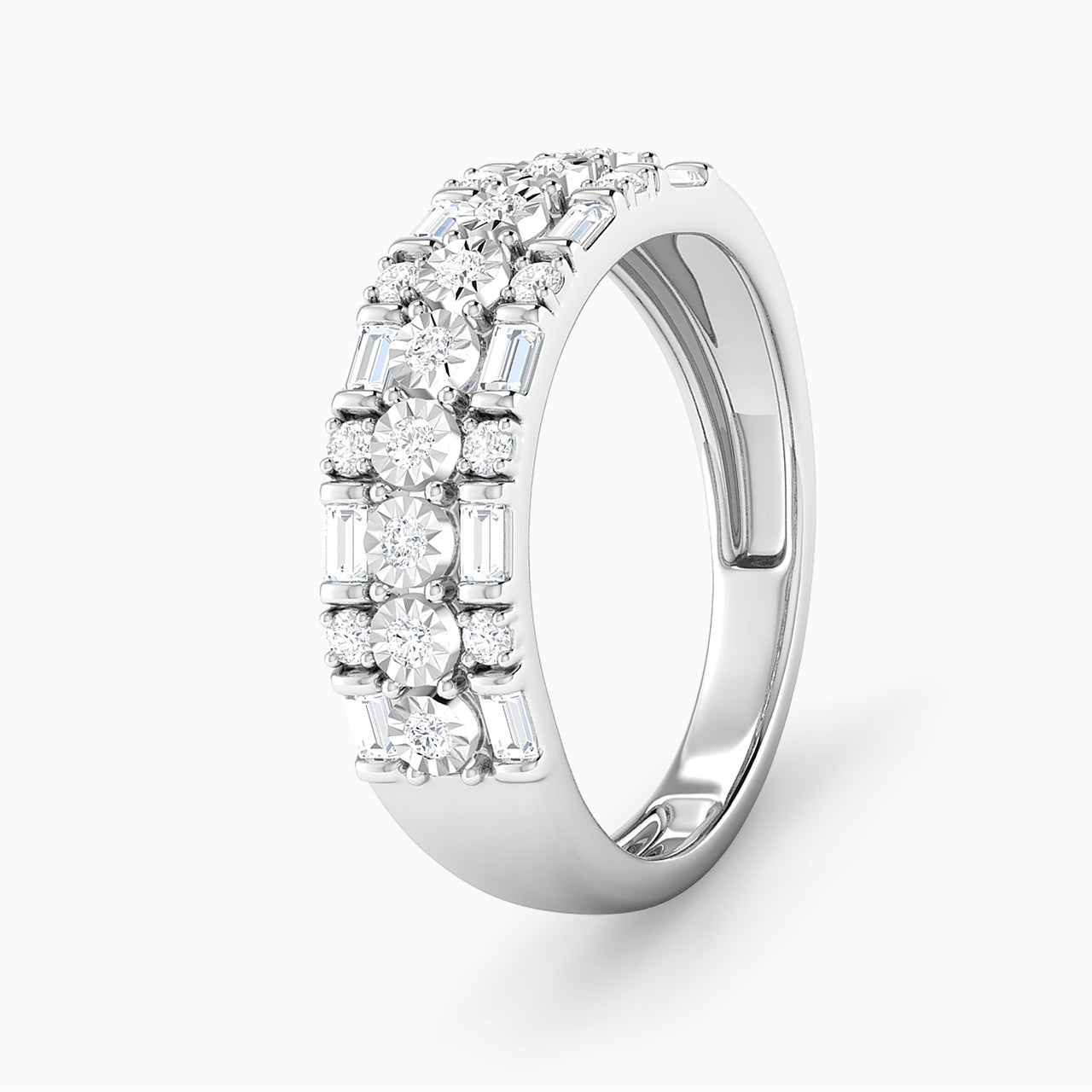 Nova White Gold Lab Diamond Twin Engagement Ring