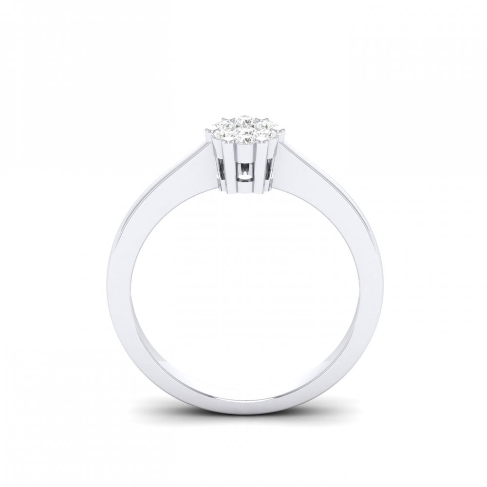 Penelope White Gold Lab Diamond Cluster Engagement Ring