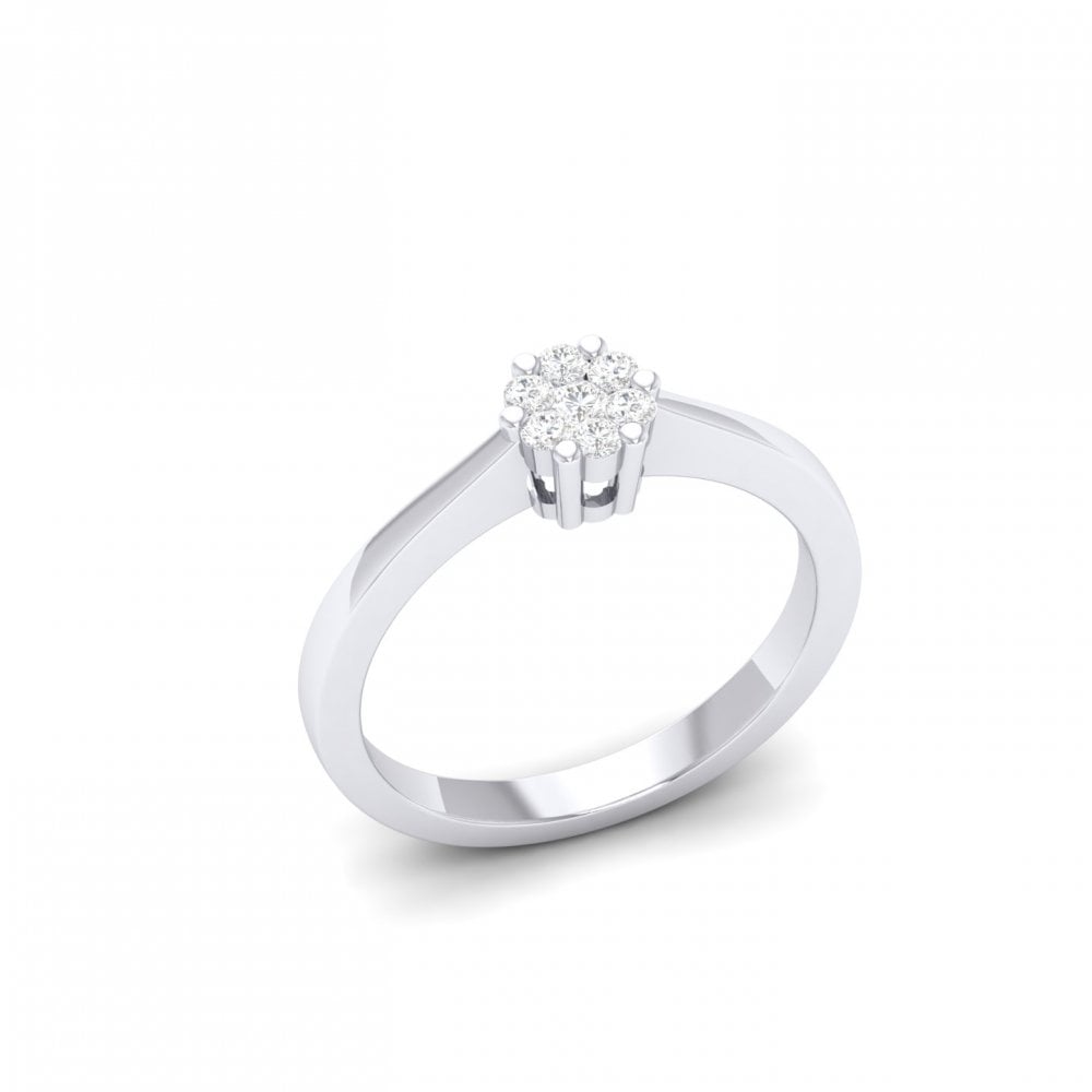 Penelope White Gold Lab Diamond Cluster Engagement Ring