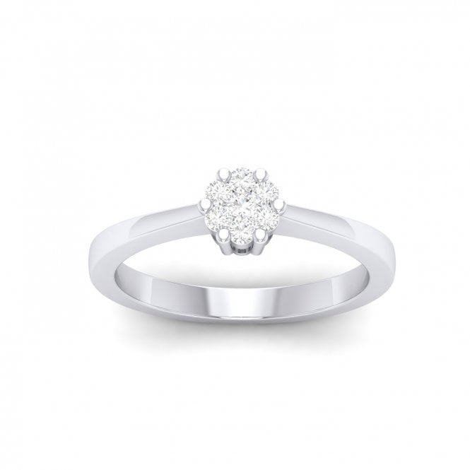 Penelope White Gold Lab Diamond Cluster Engagement Ring