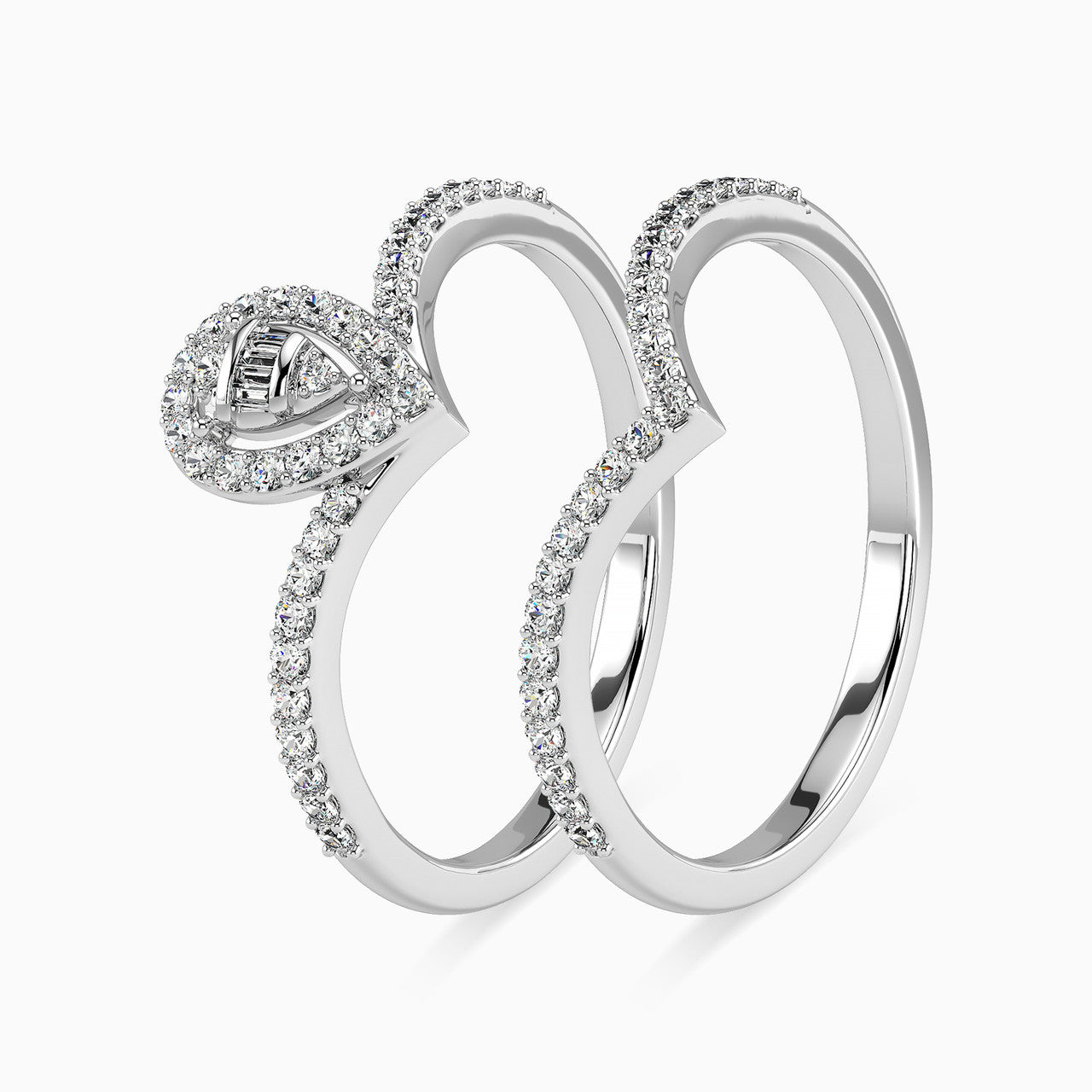 Riley White Gold Lab Diamond Twin Engagement Ring