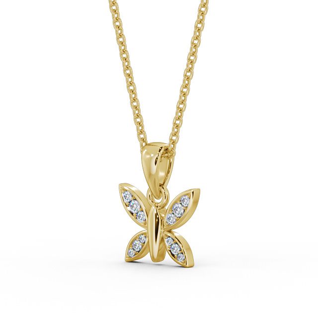 Ruby Gold Butterfly Lab Diamond Pendant