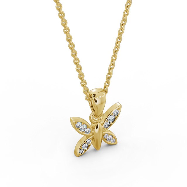 Ruby Gold Butterfly Lab Diamond Pendant