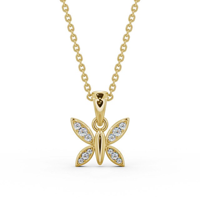 Ruby Gold Butterfly Lab Diamond Pendant