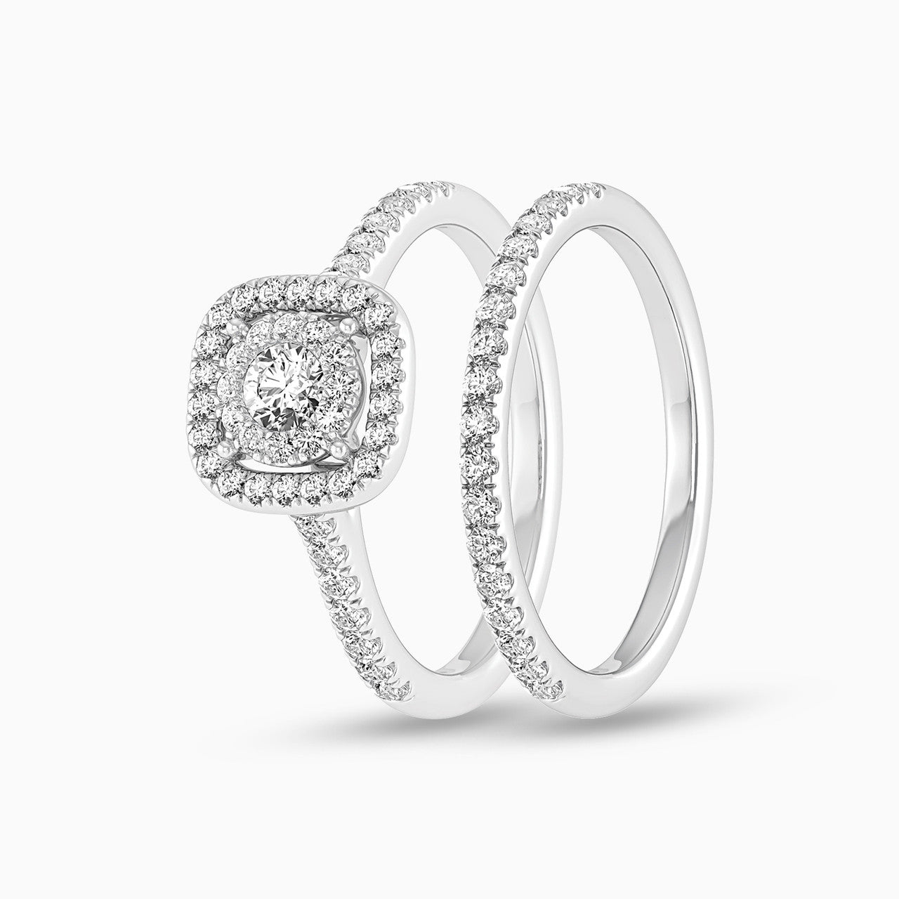 Stella White Gold Lab Diamond Solitaire Twin Engagement Ring