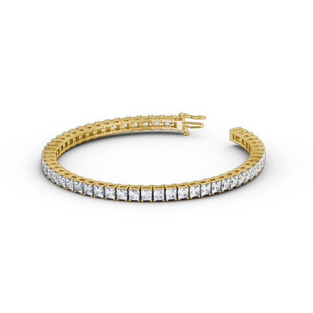 Harper Yellow Gold Princess Lab Diamond Tennis Bracelet