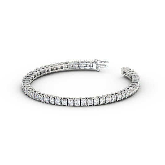 Harper White Gold Princess Lab Diamond Tennis Bracelet