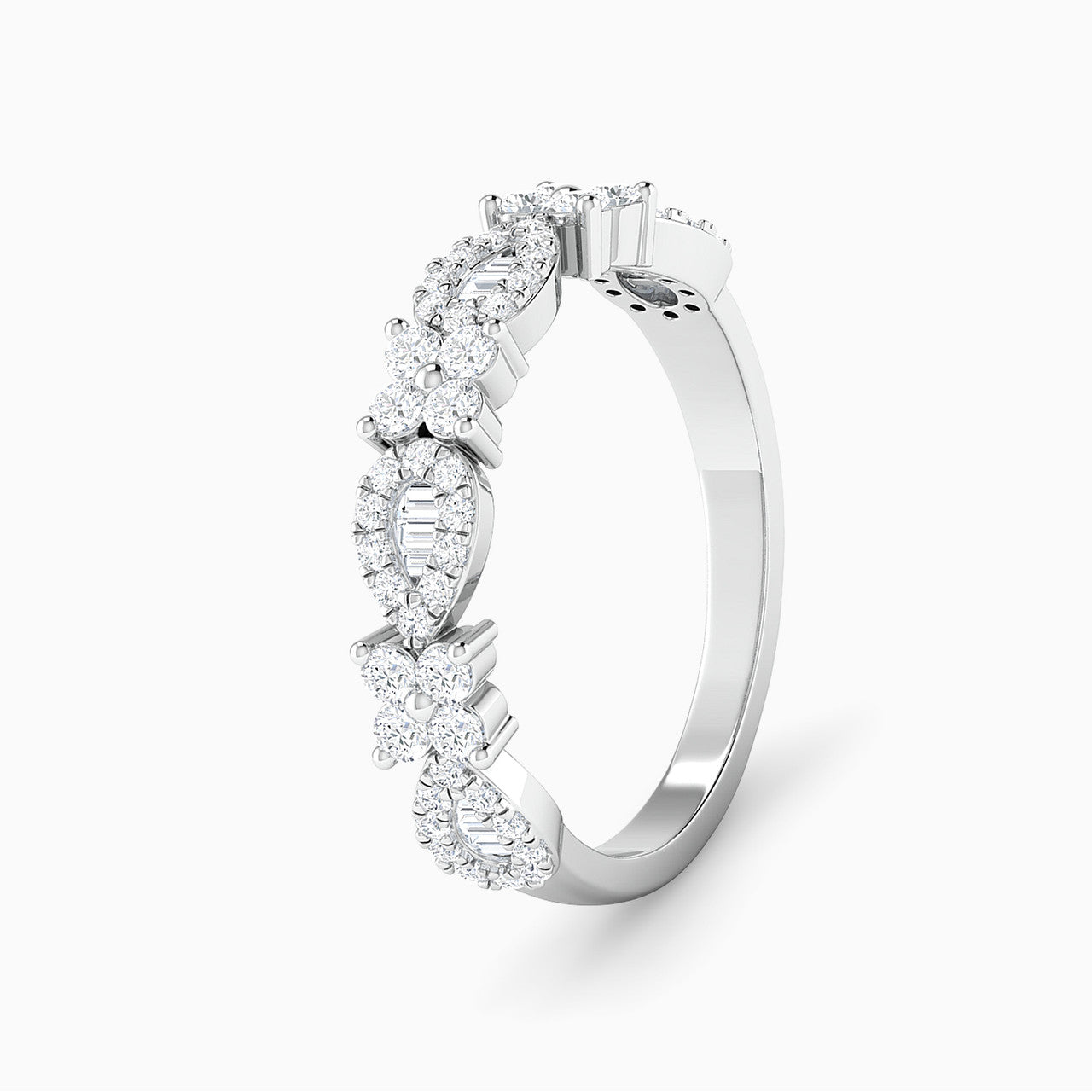 Victoria White Gold Lab Diamond Cluster Twin Engagement Ring