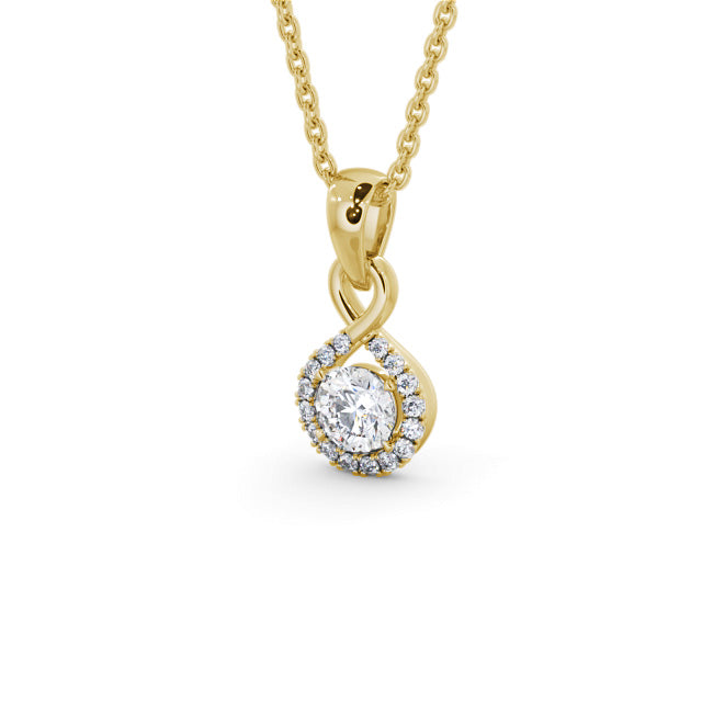 Violet Gold Halo Lab Diamond Pendant