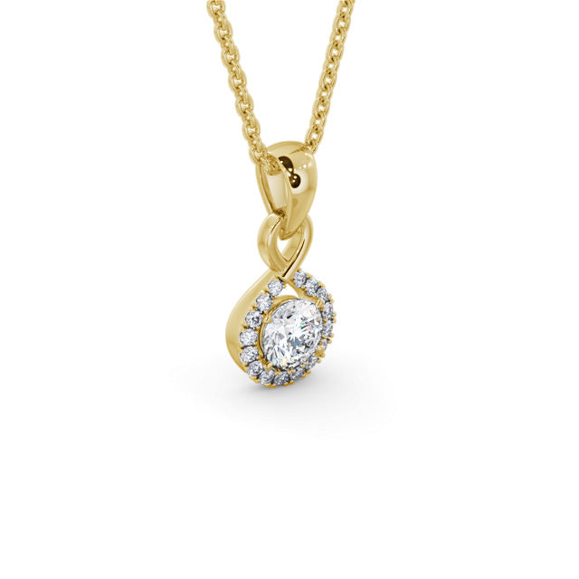 Violet Gold Halo Lab Diamond Pendant