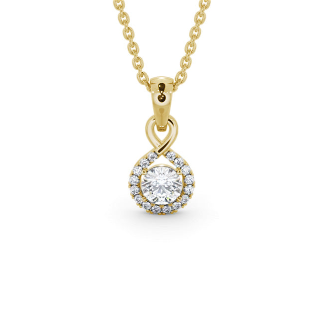 Violet Gold Halo Lab Diamond Pendant