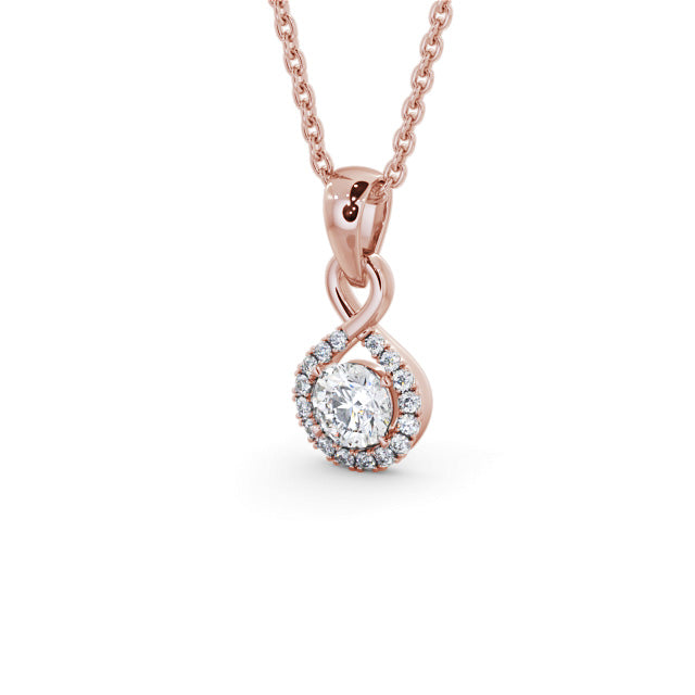 Violet Rose Gold Halo Lab Diamond Pendant