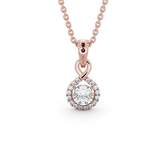 Violet Rose Gold Halo Lab Diamond Pendant