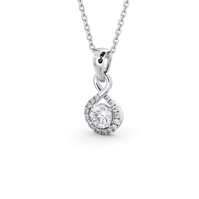 Violet White Gold Halo Lab Diamond Pendant