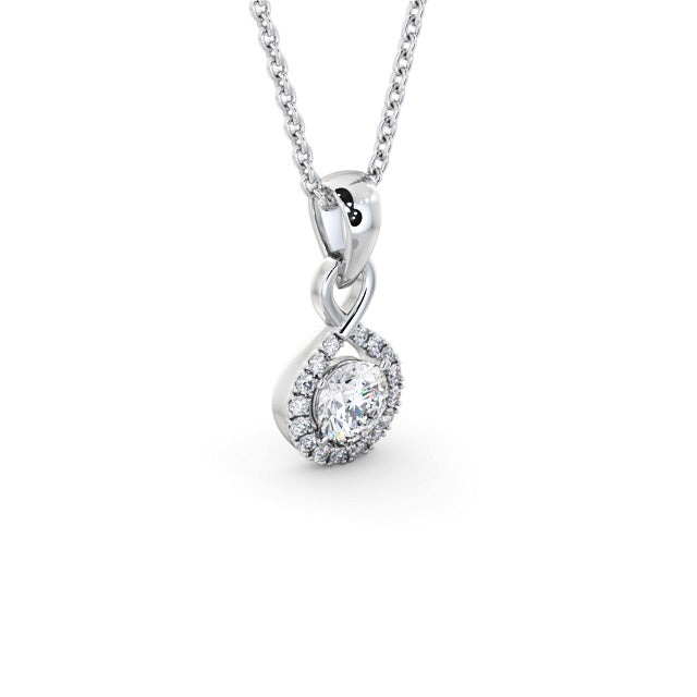 Violet White Gold Halo Lab Diamond Pendant