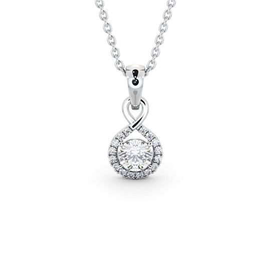 Violet White Gold Halo Lab Diamond Pendant