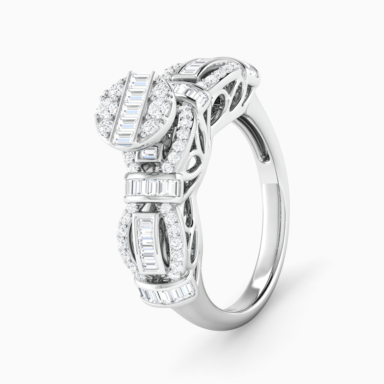 Zoey White Gold Lab Diamond Twin Engagement Ring