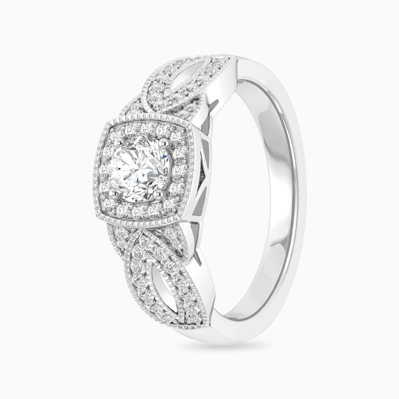 Claire White Gold Lab Diamond Solitaire Twin Engagement Ring