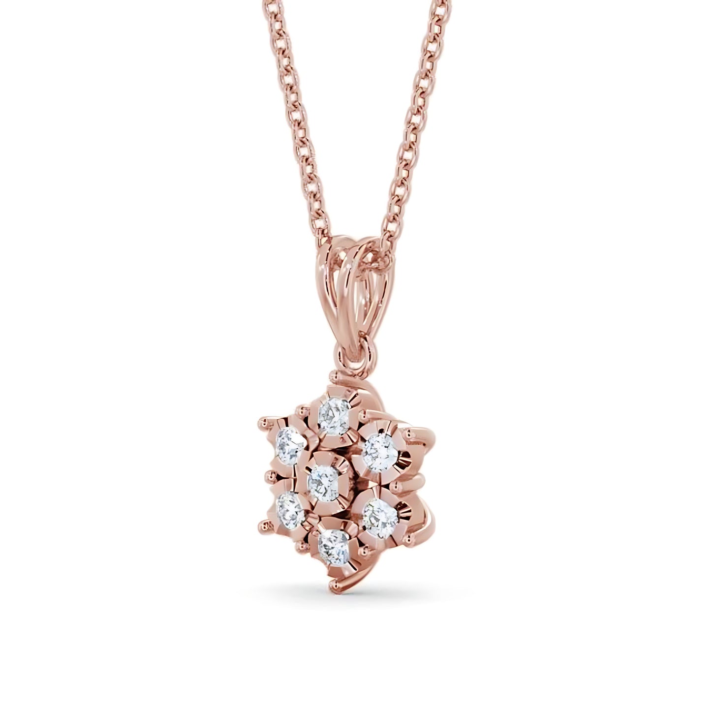 Addison Rose Gold Cluster Diamond Pendant