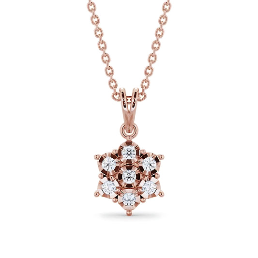 Addison Rose Gold Cluster Diamond Pendant