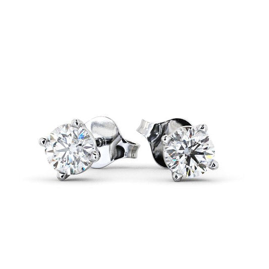 Allison White gold Four Claw Diamond Stud Earrings