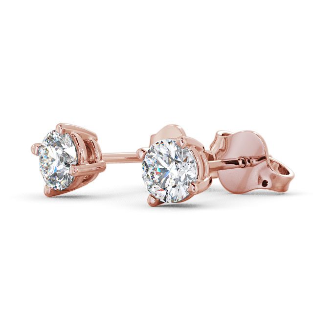 Allison Rose Gold Four Claw Diamond Stud Earrings