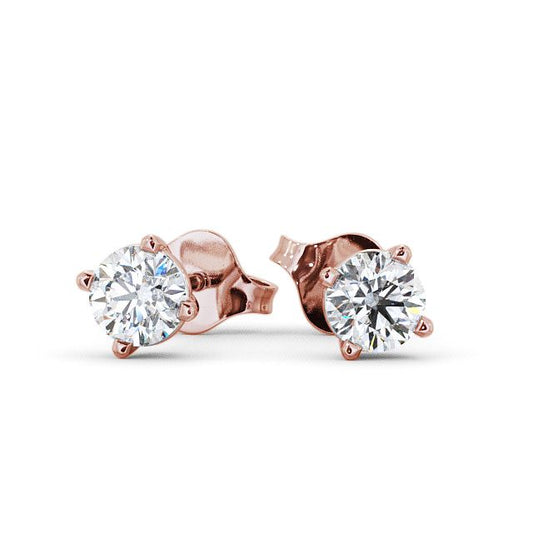 Allison Rose Gold Four Claw Diamond Stud Earrings