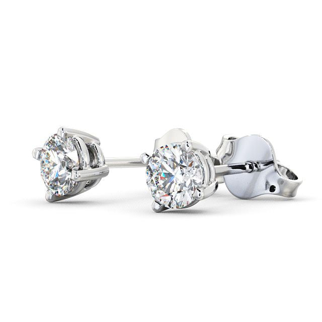 Allison White gold Four Claw Diamond Stud Earrings