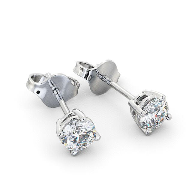 Allison White gold Four Claw Diamond Stud Earrings