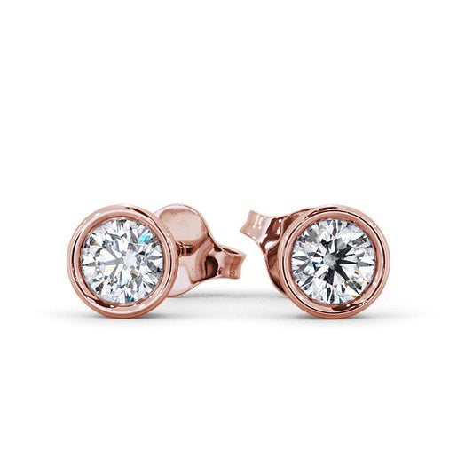 Anna Rose Gold Lab Diamond Bezel Stud Earrings