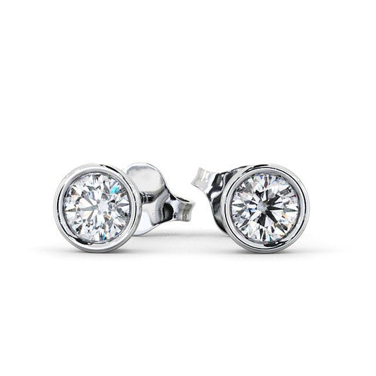 Anna White Gold Lab Diamond Bezel Stud Earrings