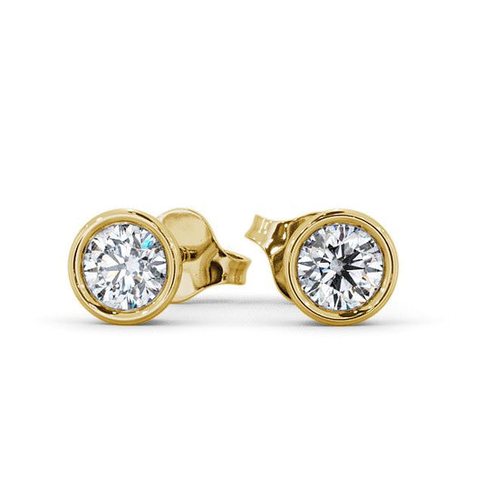 Anna Yellow Gold Lab Diamond Bezel Stud Earrings