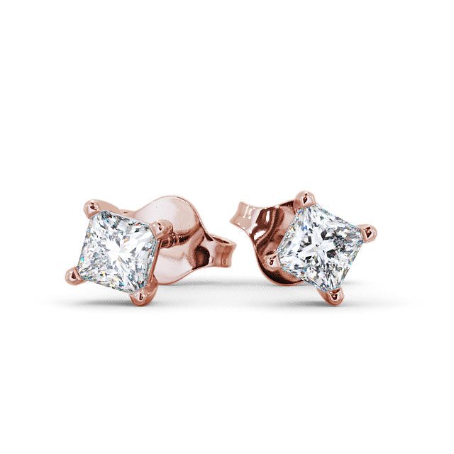 Gabriella Rose Gold Princess Lab Diamond Stud Earrings