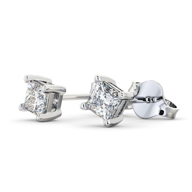 Gabriella White Gold Princess Lab Diamond Stud Earrings