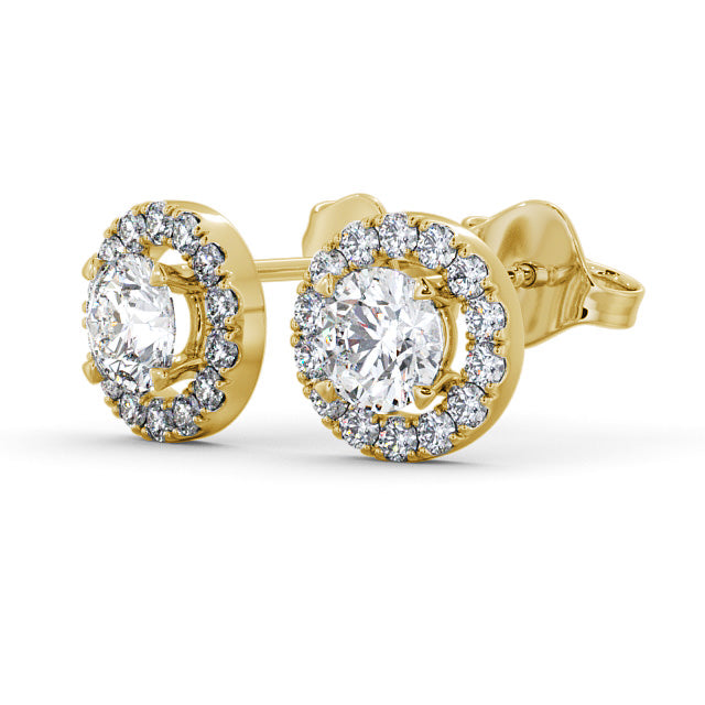 Peyton Yellow Gold Halo Lab Diamond Earring