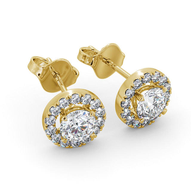 Peyton Yellow Gold Halo Lab Diamond Earring