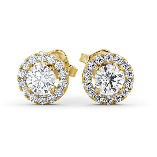 Peyton Yellow Gold Halo Lab Diamond Earring