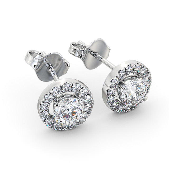 Peyton White Gold Halo Lab Diamond Earring