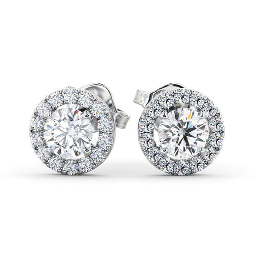 Peyton White Gold Halo Lab Diamond Earring