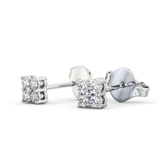 Rylee White Gold Cluster Round Lab Diamond Earrings