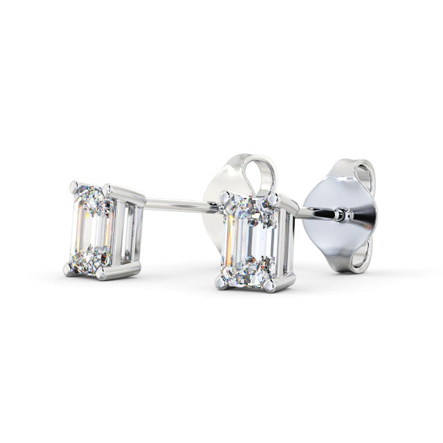 Sarah White Gold Emerald Lab Diamond Stud Earrings