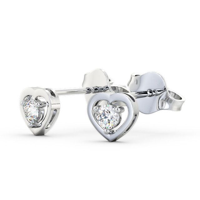 Serenity White Gold Heart Shaped Lab Diamond Stud Earrings