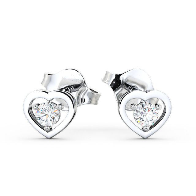 Serenity White Gold Heart Shaped Lab Diamond Stud Earrings